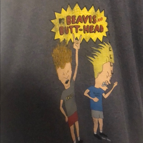 Officially Licensed MTV’s Beavis & Butt-Head Air Guitar Men’s LG Black T-Shirt - Picture 2 of 6